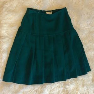 Vintage Dior Emerald Green Pleated Skirt